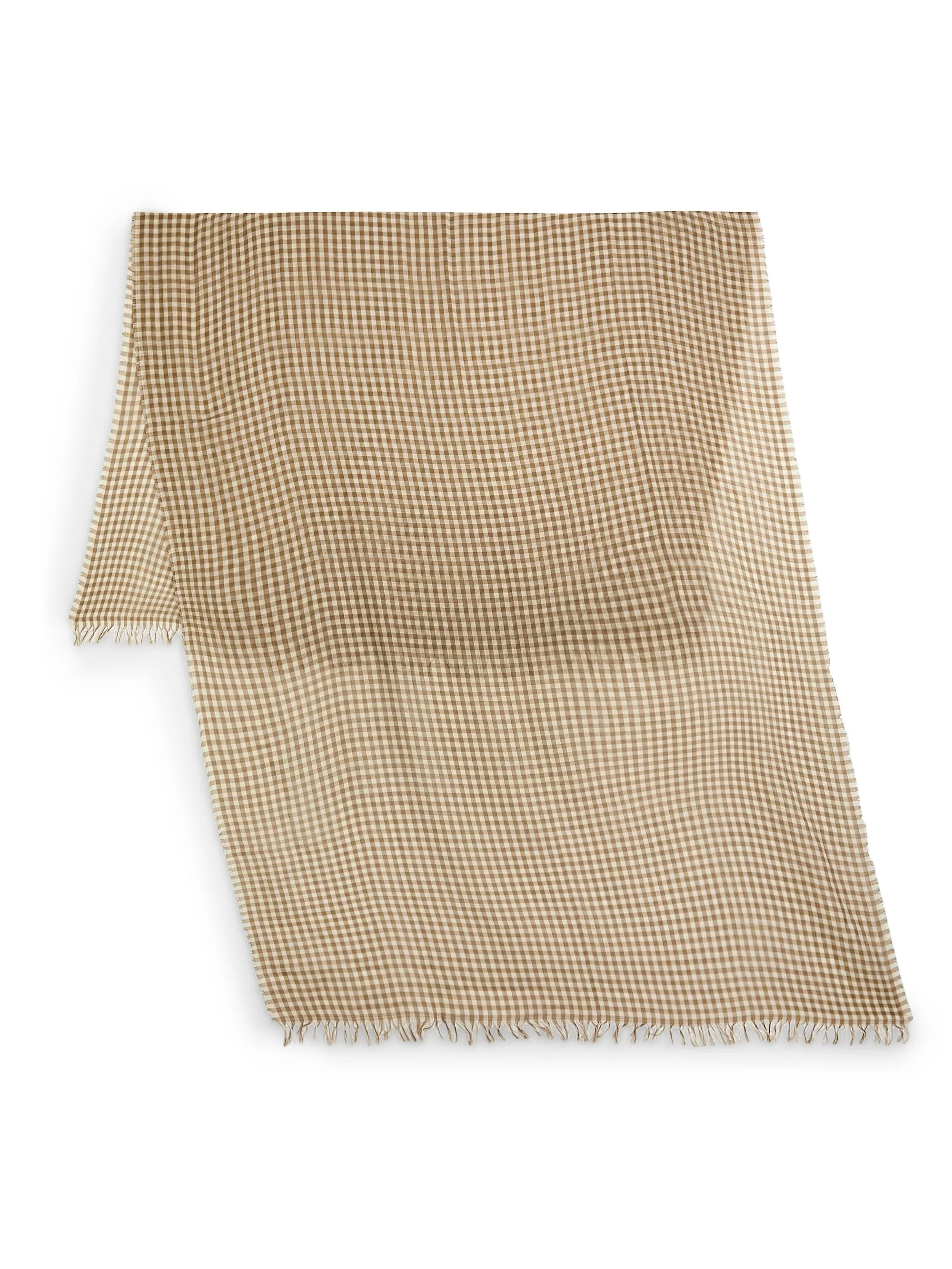 Women's Gingham Cotton Scarf - Dark Tapenade - 1