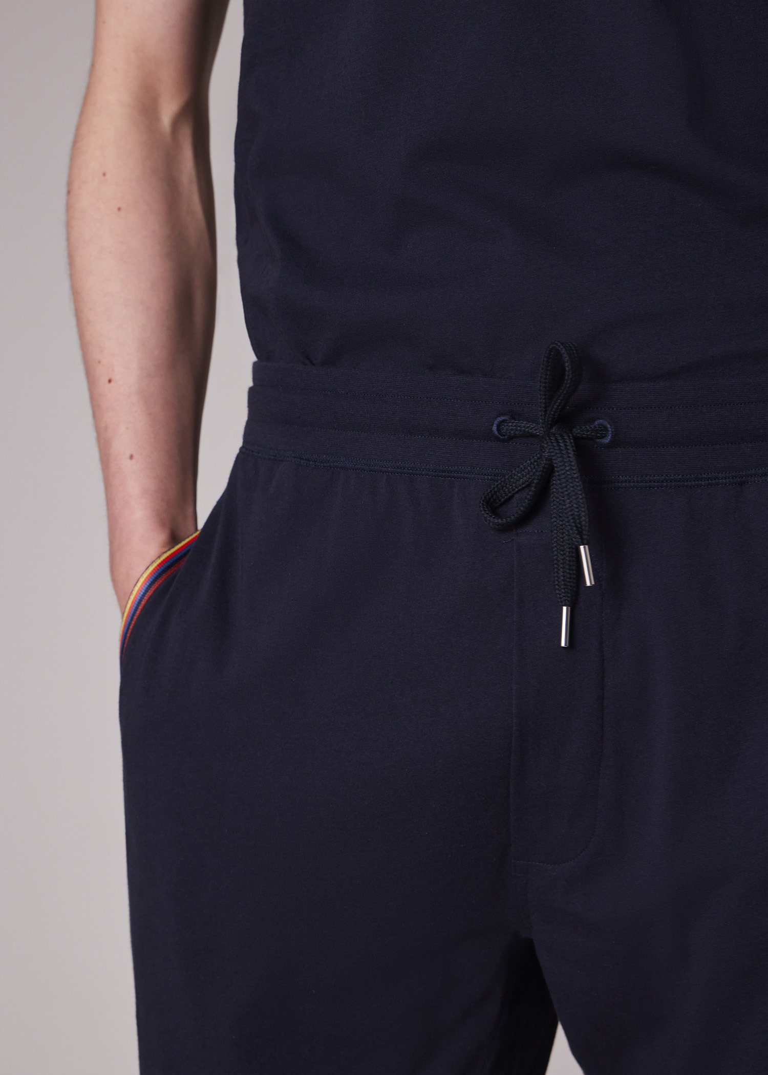 Navy Jersey Cotton Lounge Pants - 3