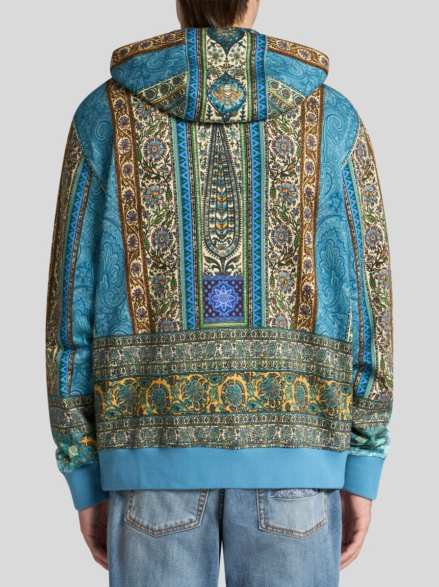 MULTI-PATTERNED HOODED SWEATSHIRT - 4