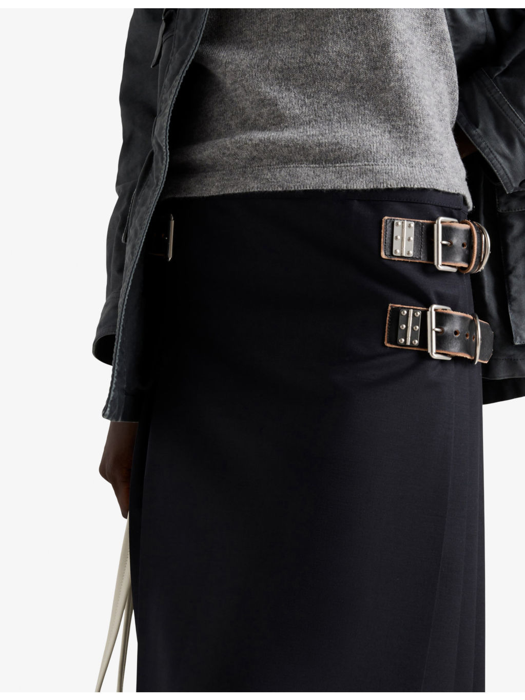 Pleated Buckle-Detail Mohair Wool-Blend Midi Skirt - 5