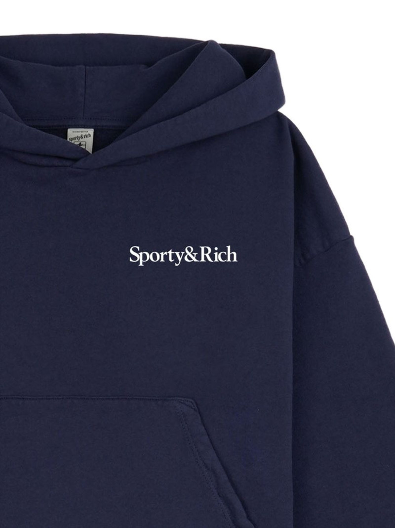 Sporty & Rich logo-print long-sleeve hoodie outlook