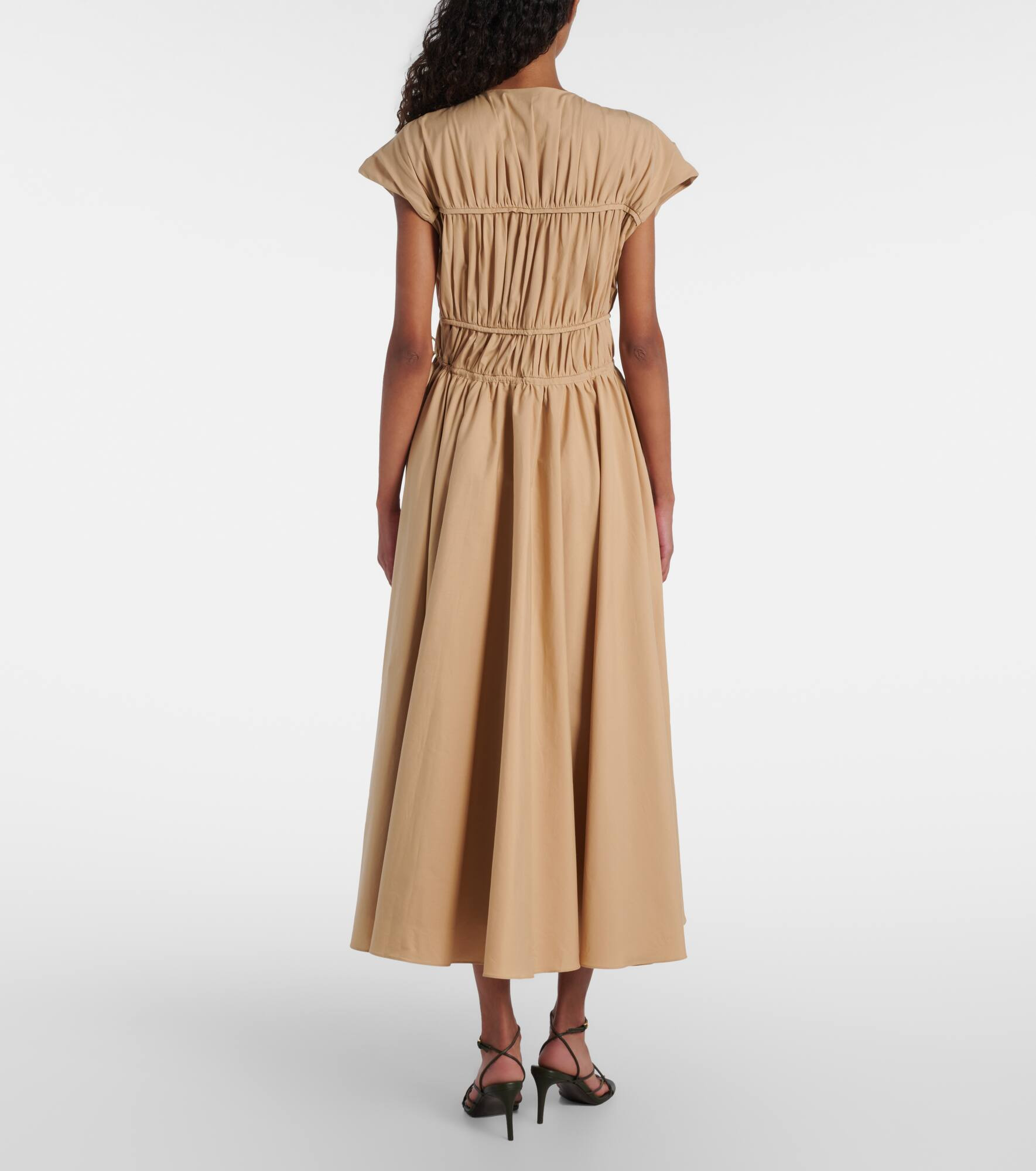 Ceres gathered cotton midi dress - 3