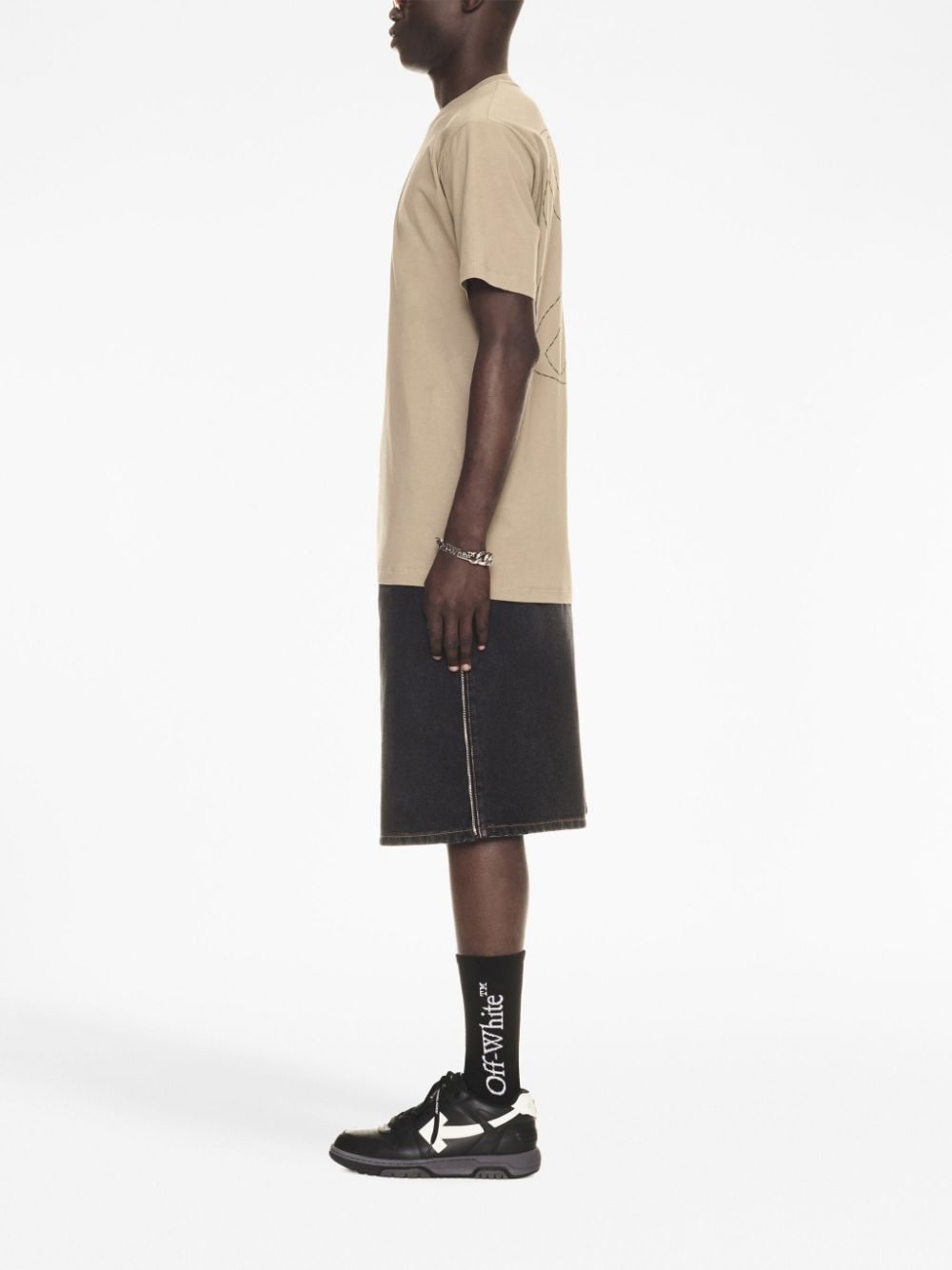 logo-embroidered cotton T-shirt - 3