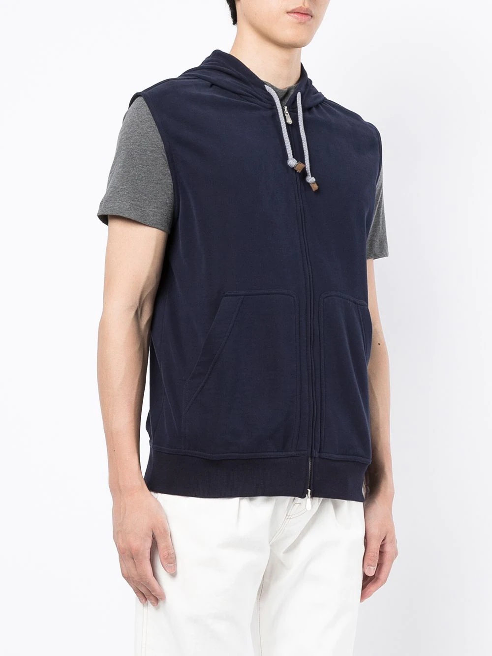 sleeveless zip-up hoodie - 3