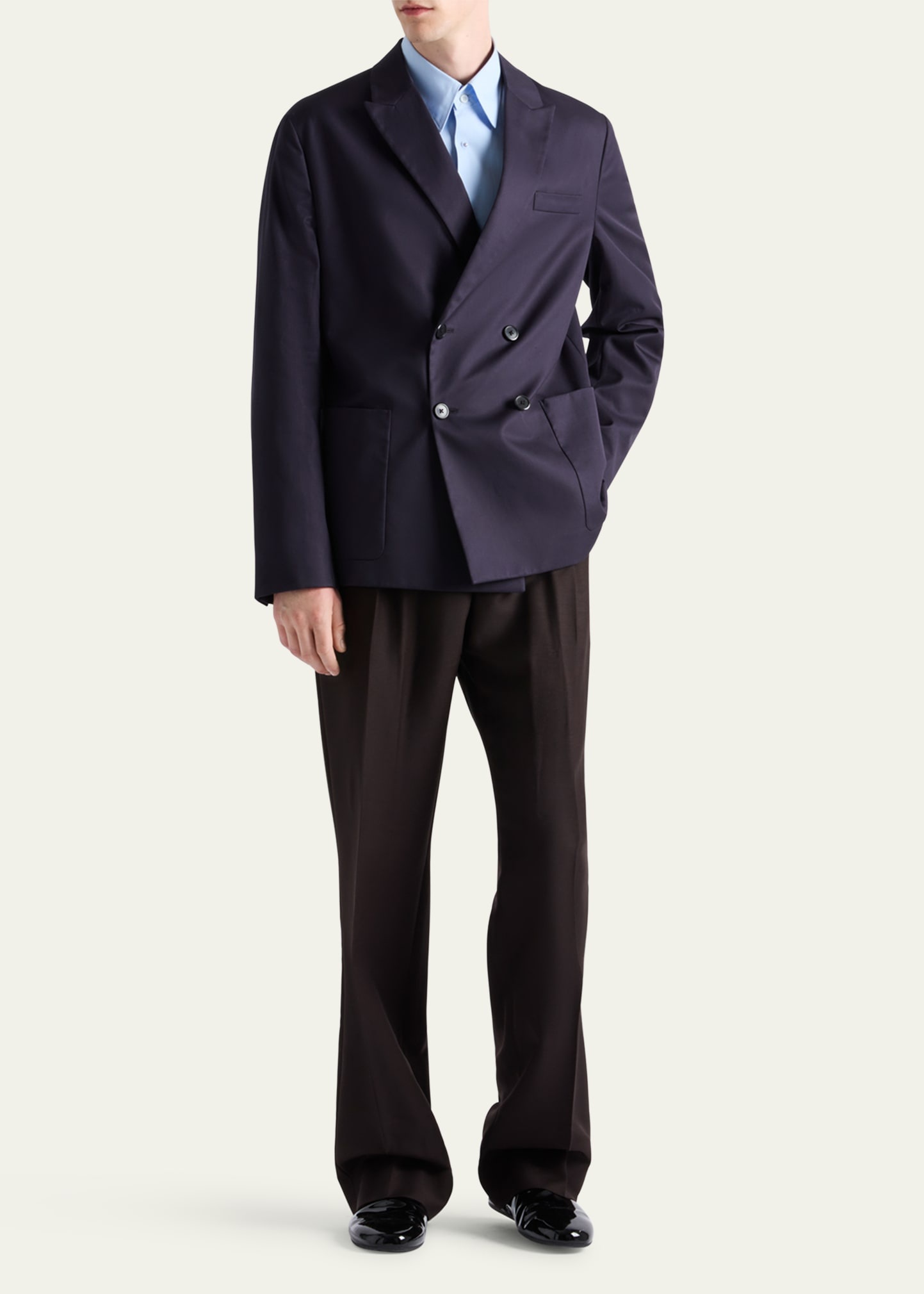 Men's Double-Breasted Cotton Blazer - 2