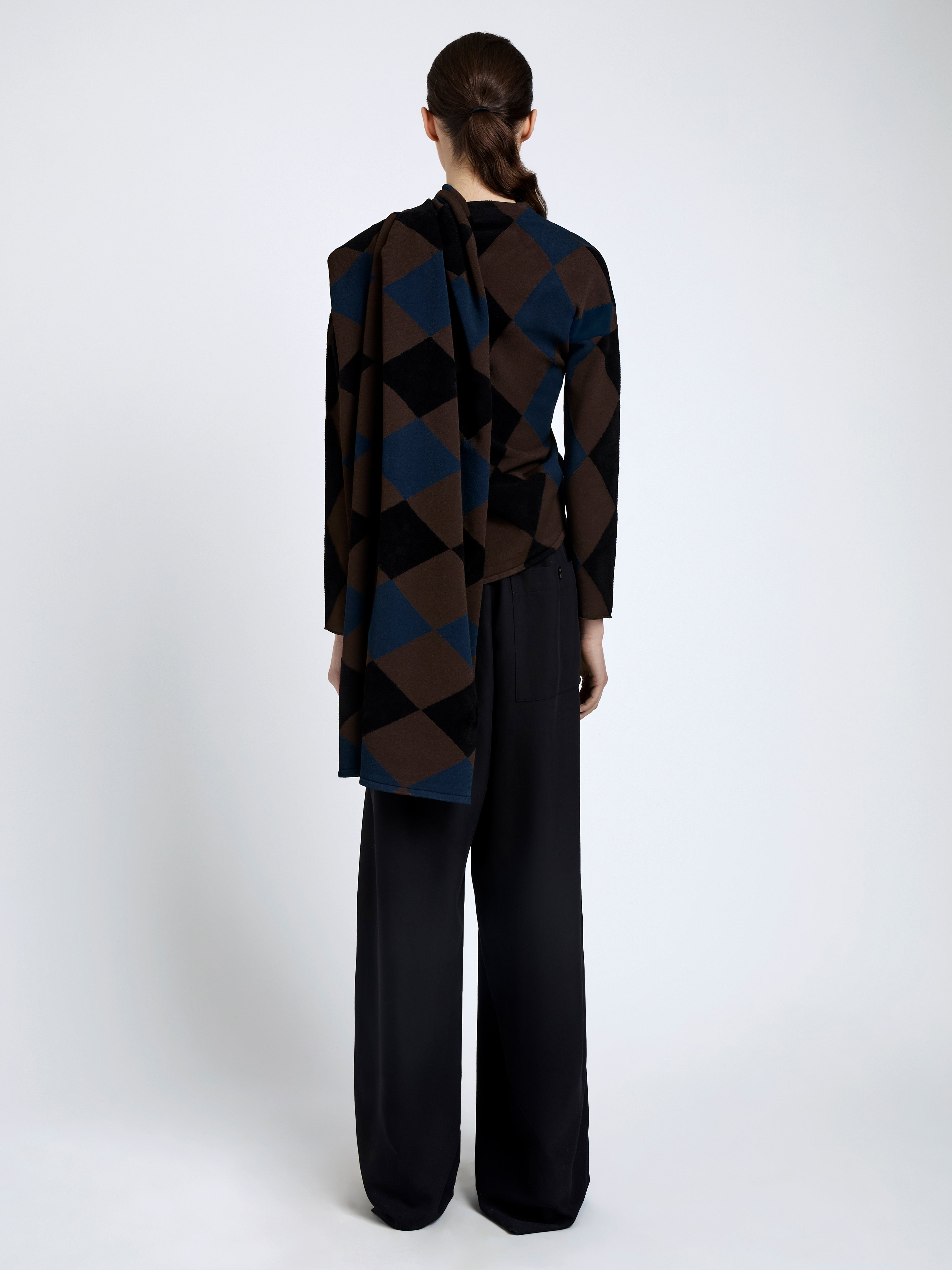 Vanne Top in Argyle Velvet Knit - 5