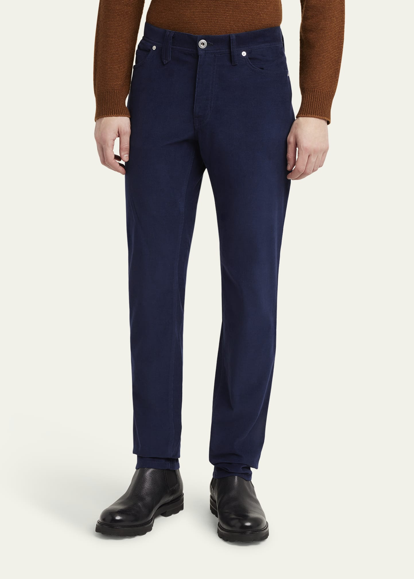 Men's Micro-Corduroy Slim Five-Pocket Pants - 4