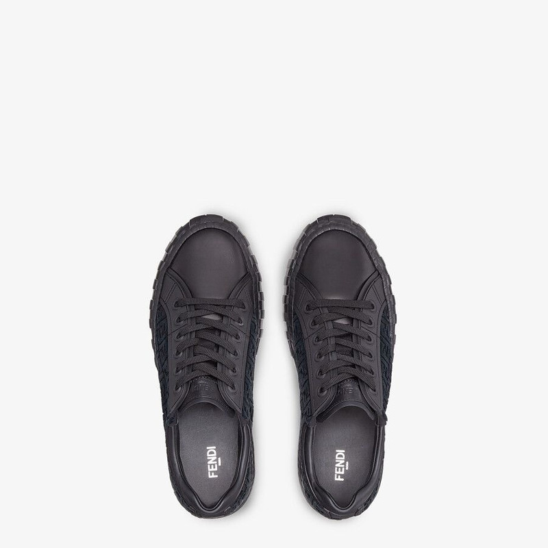 Black fabric low-tops 4