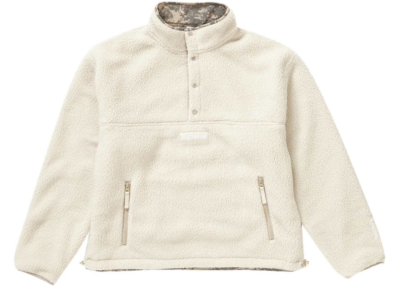 Supreme Polartec Shearling Reversible Pullover Natural - 1