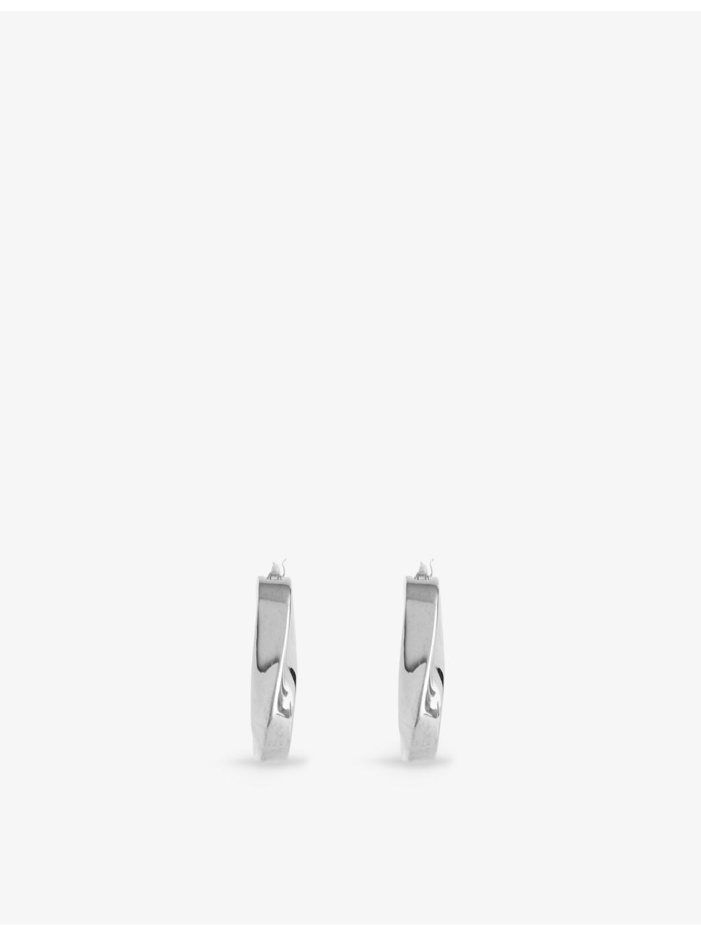 Wave triangle 18ct yellow-gold plated silver hoop earrings - 3