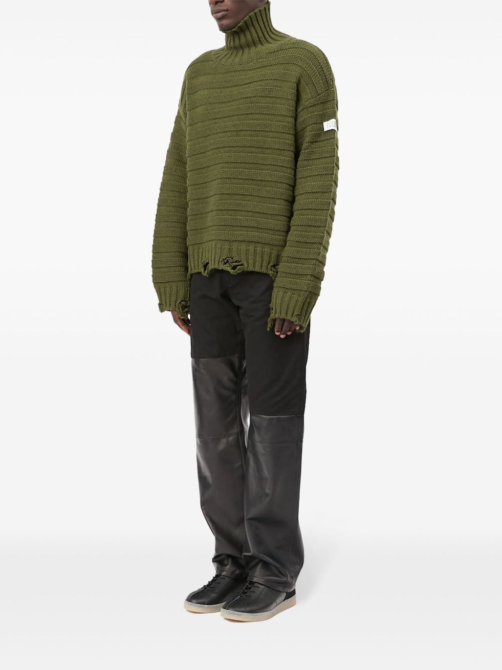 distressed high-neck jumper - 6