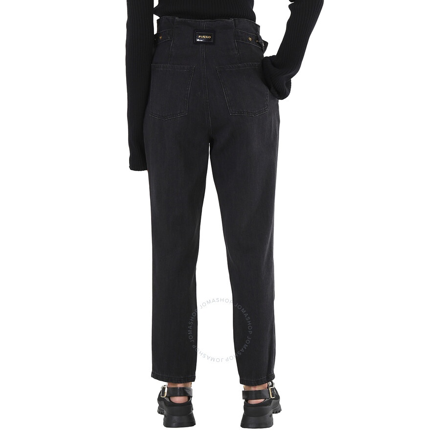 Pinko Black Cara High Waist Jeans, Waist Size 27" - 2