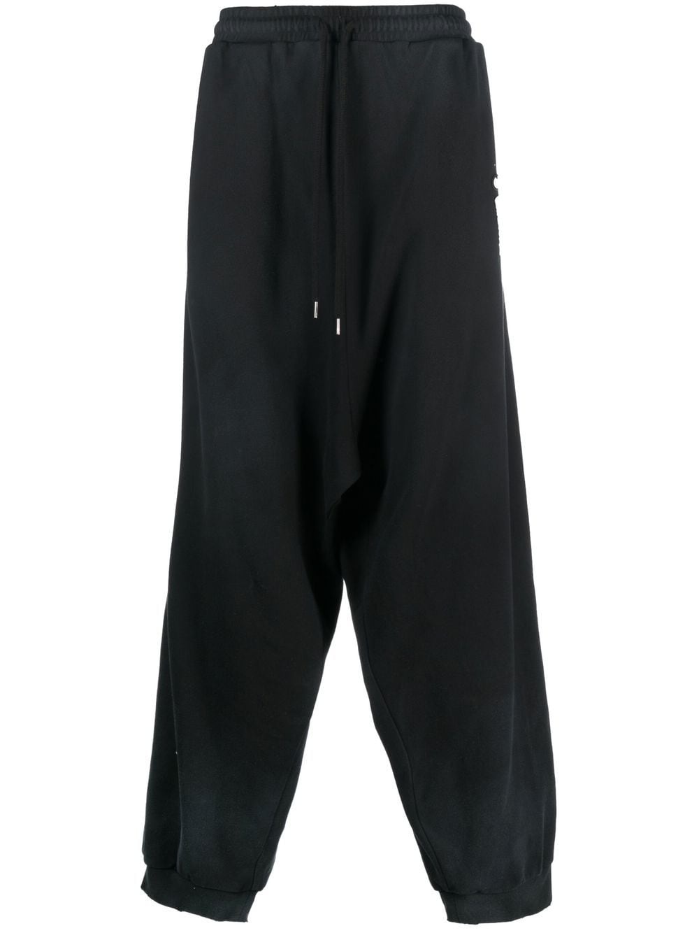 drawstring-waist cotton track pants - 1