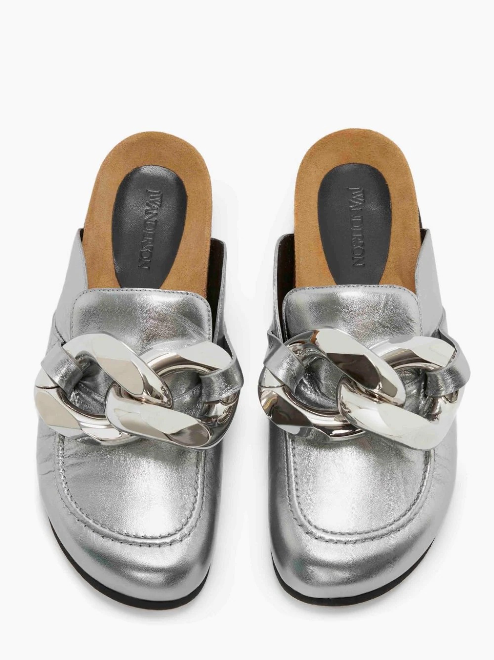 chain-link detail loafers - 3