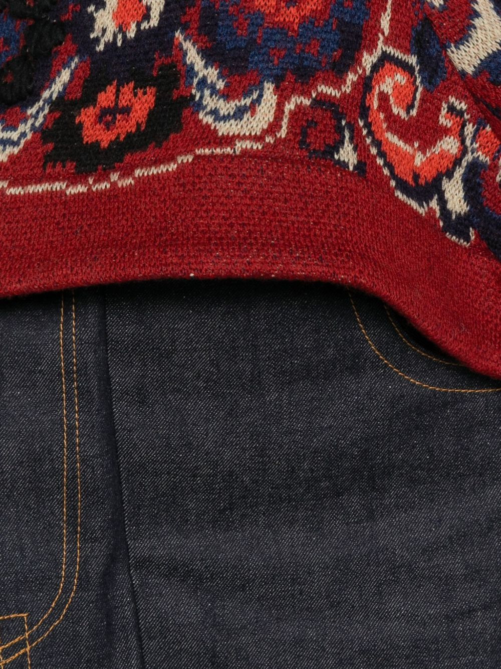 paisley-print asymmetric sweater - 5