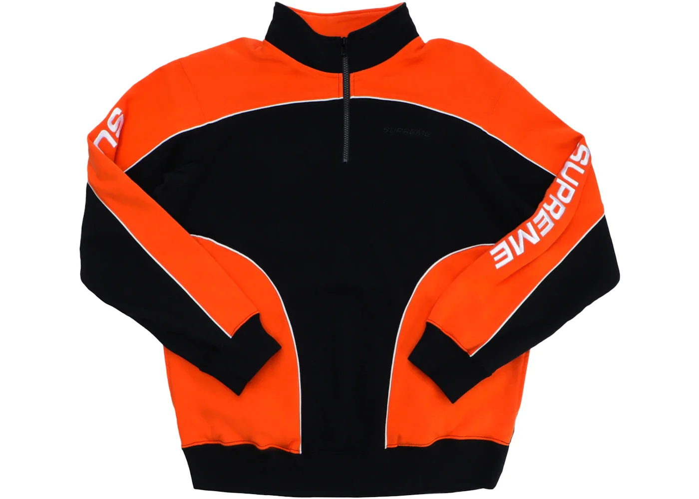 Supreme Speedway Half Zip Sweatshirt Black/Orange - 1