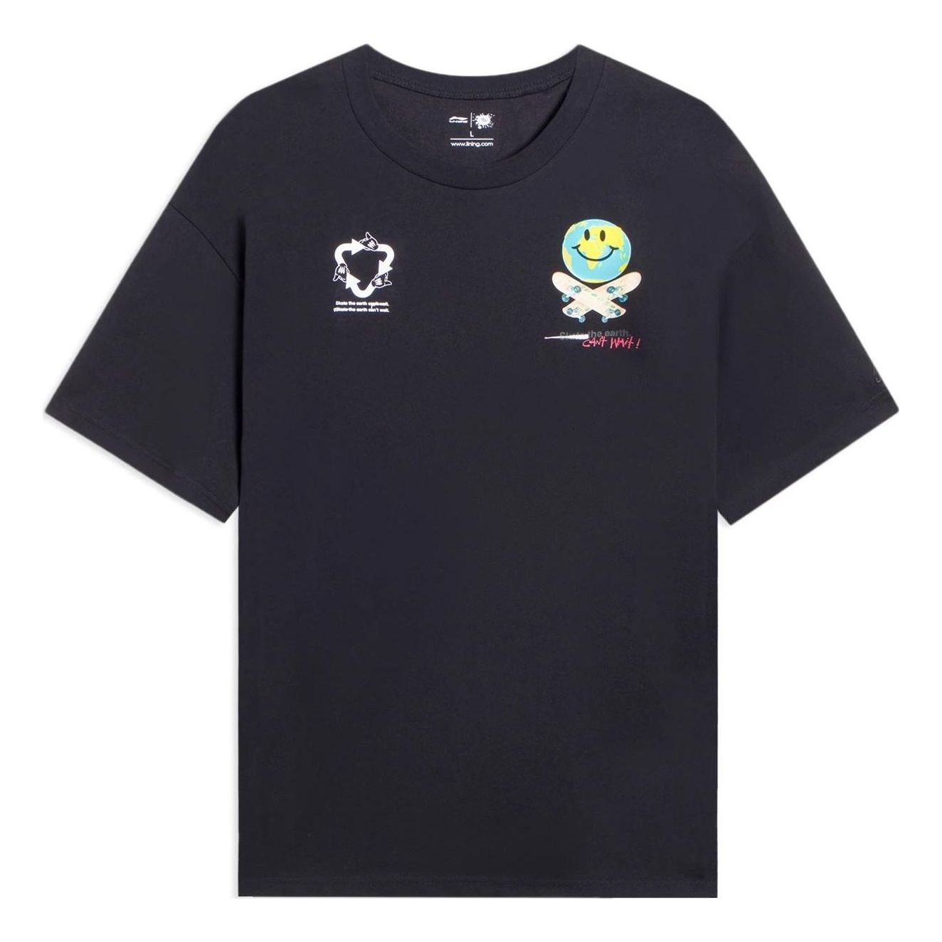 Li-Ning x Og_Slick Earth Graphic T-shirt 'Black' AHSS299-1 - 1