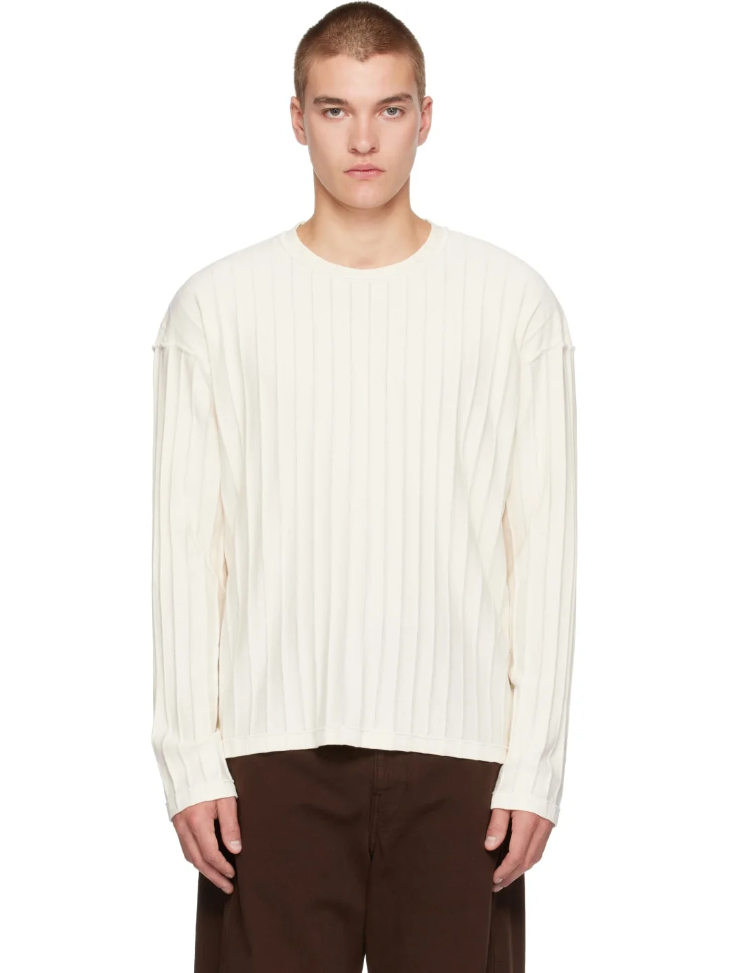 Off-White Round Neck Sweater - 1