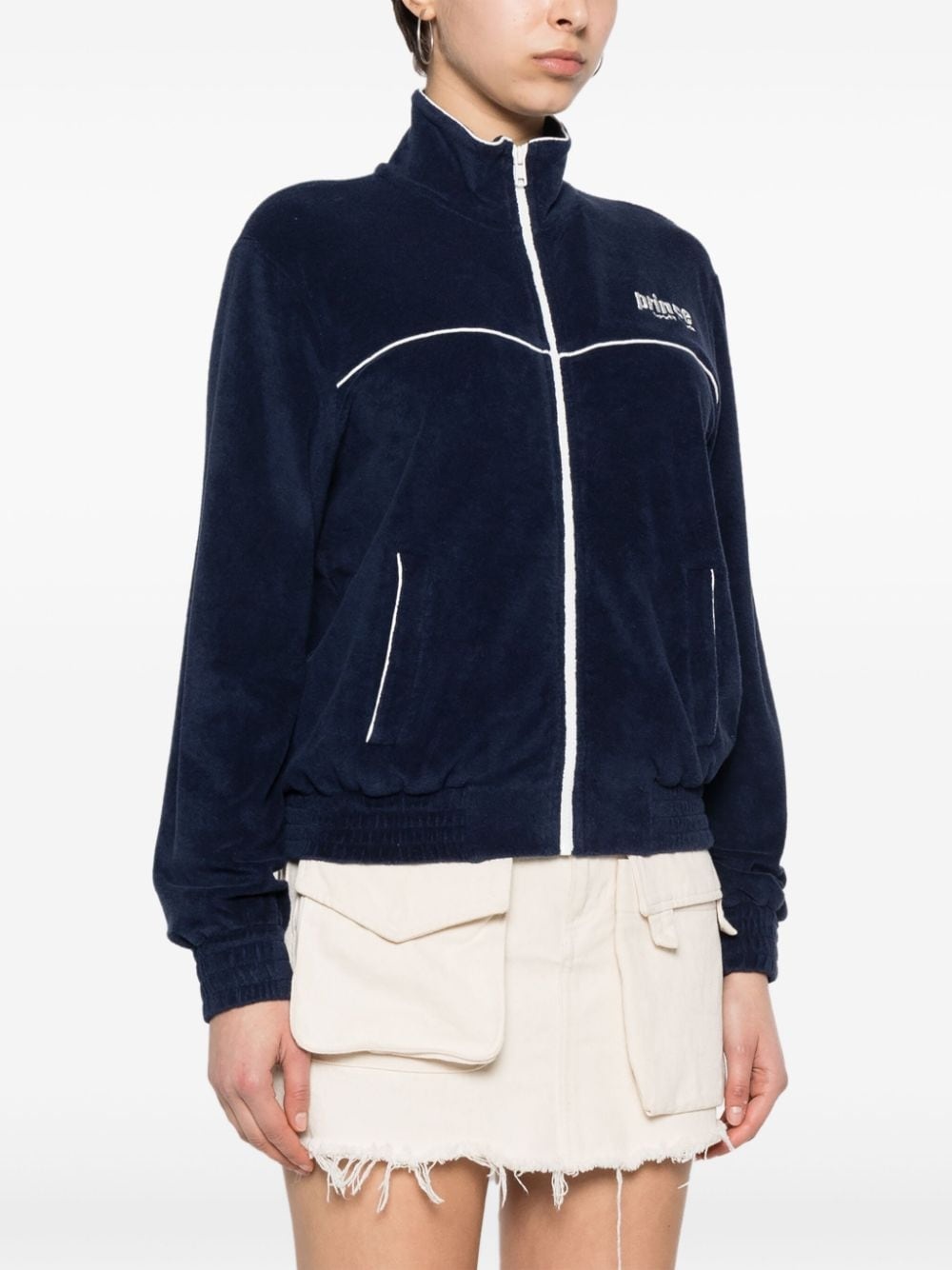 logo-embroidered zip-up sweatshirt - 3