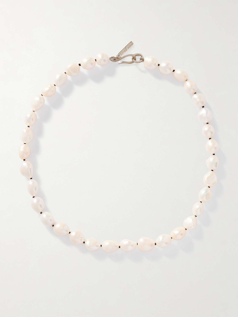 Silver pearl necklace White 1