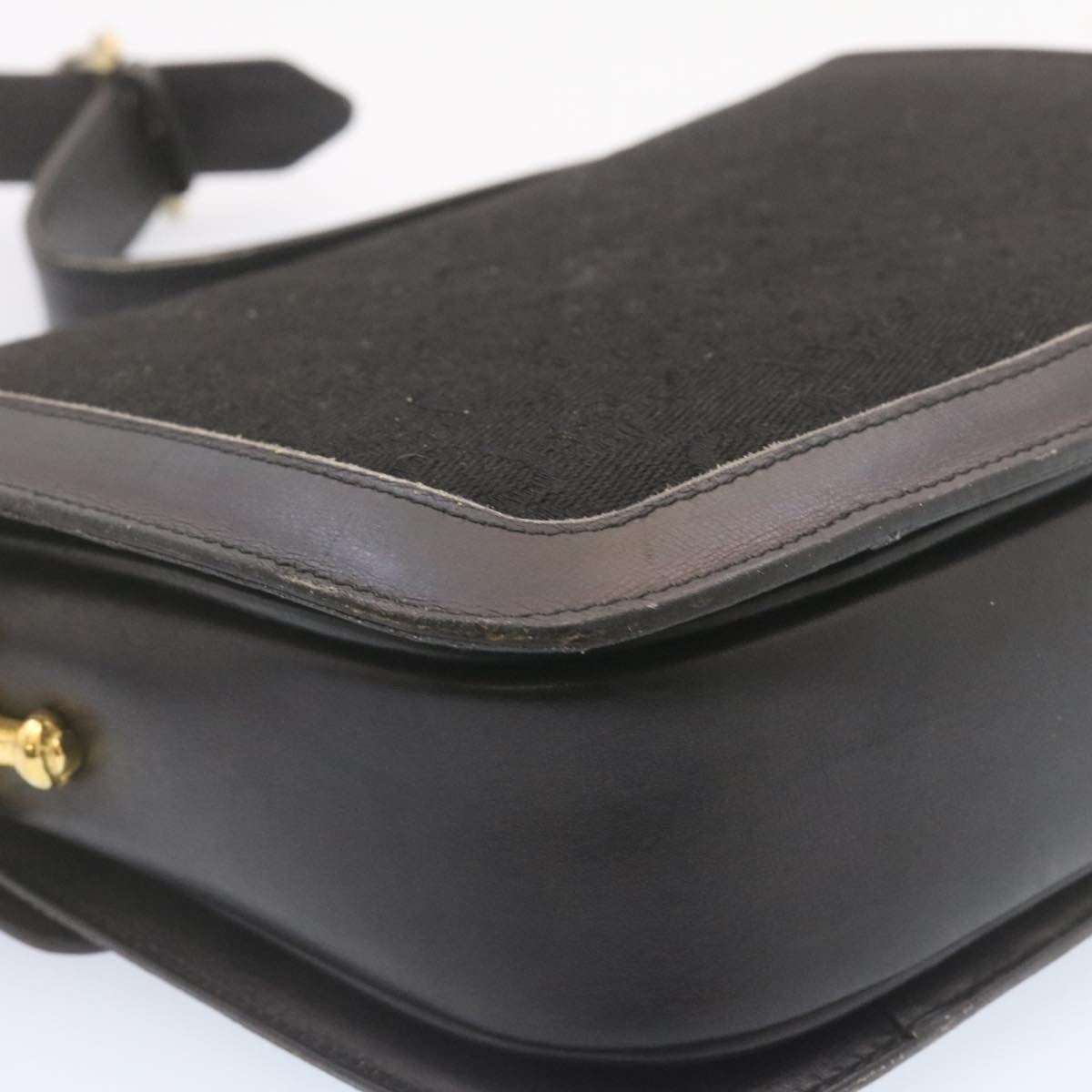 CELINE C Macadam Horse Carriage Shoulder Bag Canvas Black Gold - 15