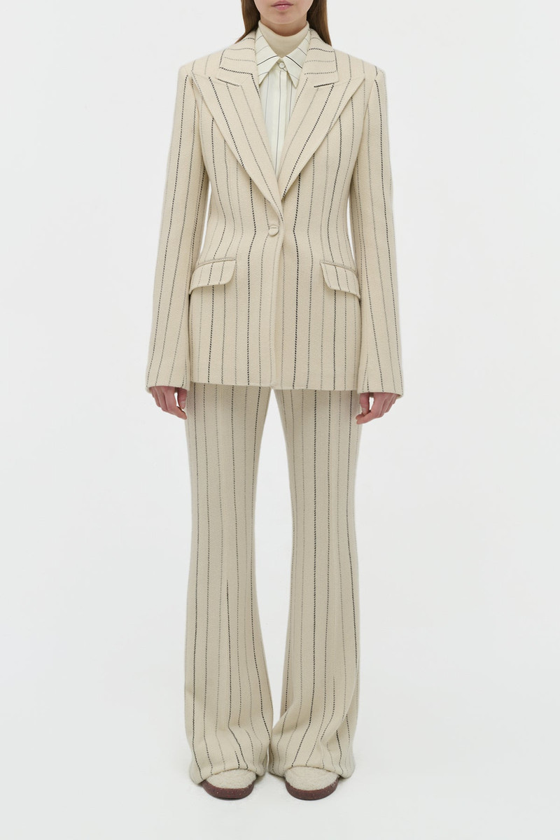 GABRIELA HEARST Leiva Blazer in Ivory Multi Pinstripe Wool Cashmere outlook