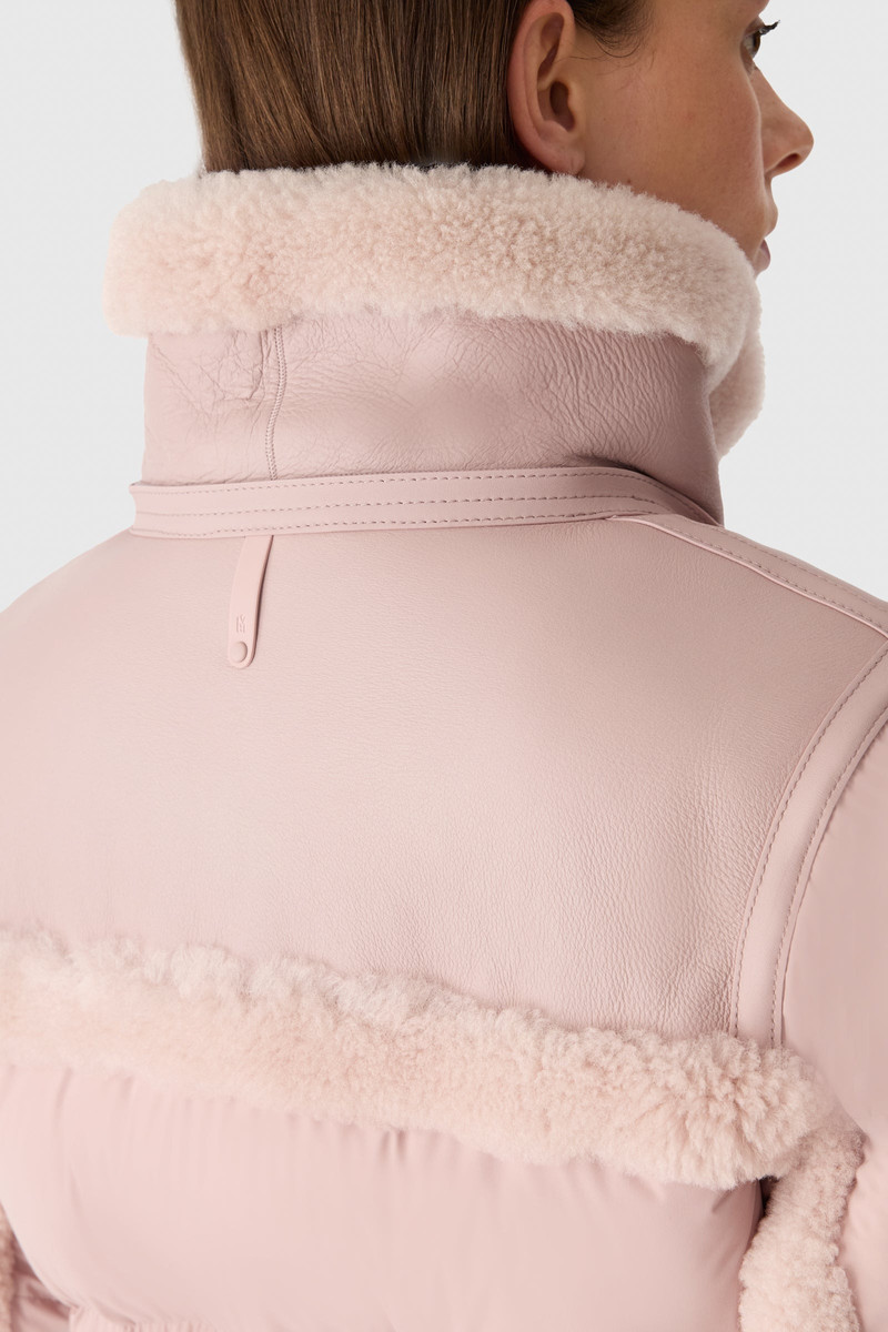 LILIBETH Mixed-media shearling down parka 7