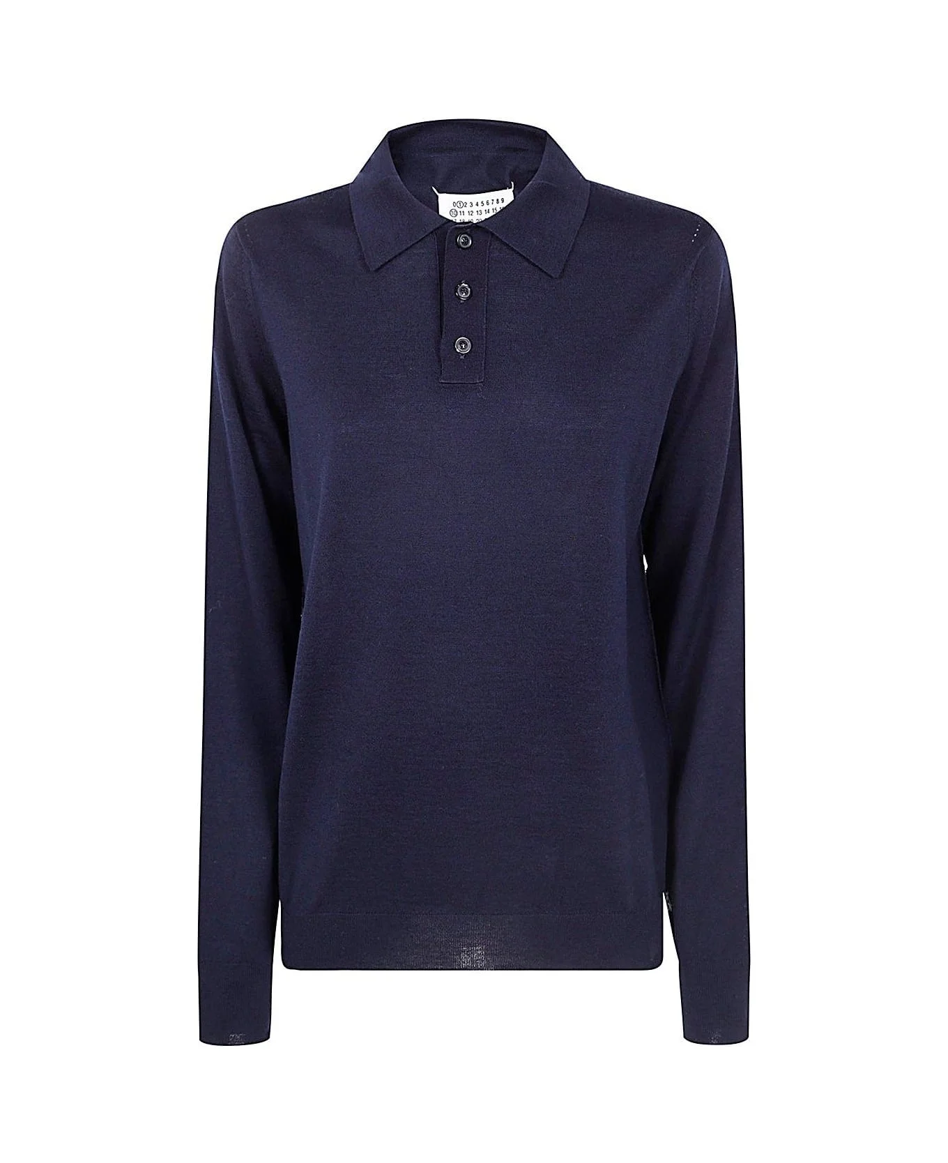 Long-sleeved Knitted Polo Shirt - 1