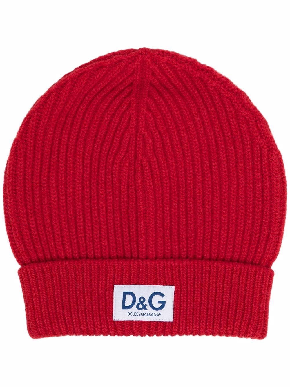 logo-patch ribbed-knit beanie - 1