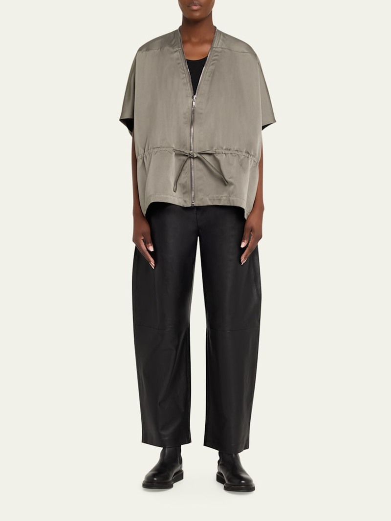 Rick Owens Short-Sleeve Satin Zip Sail Jacket outlook