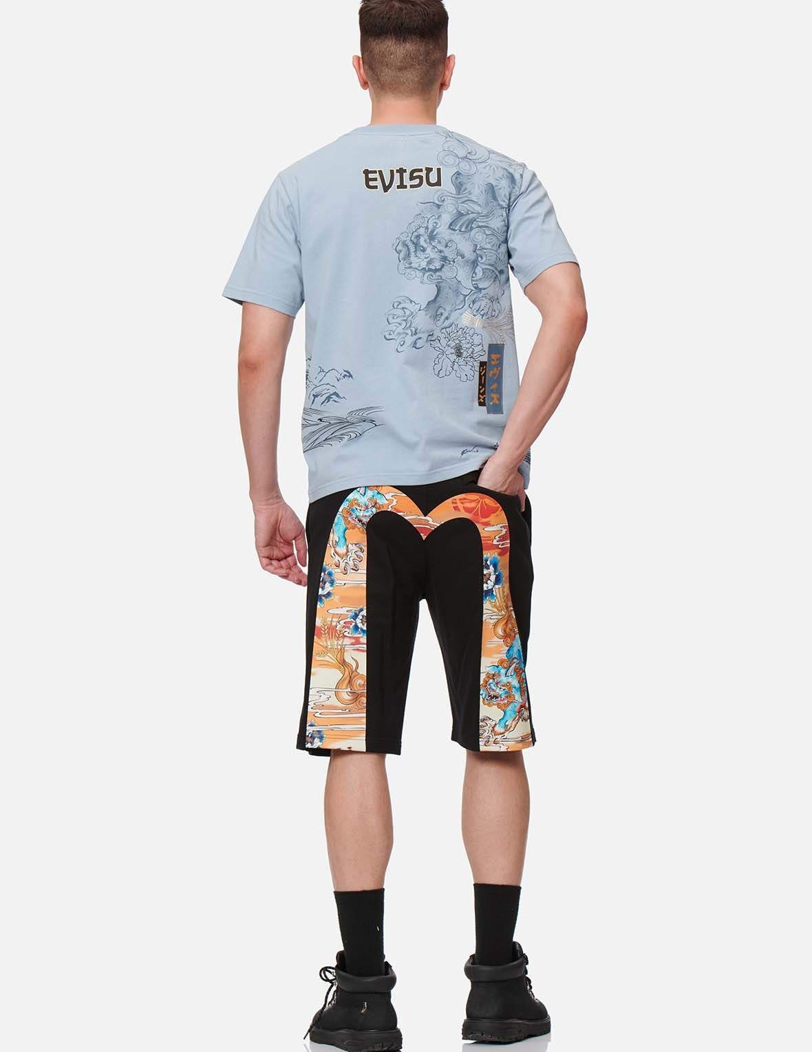 KOMAINU DAICOCK PRINT SWEAT SHORTS - 5