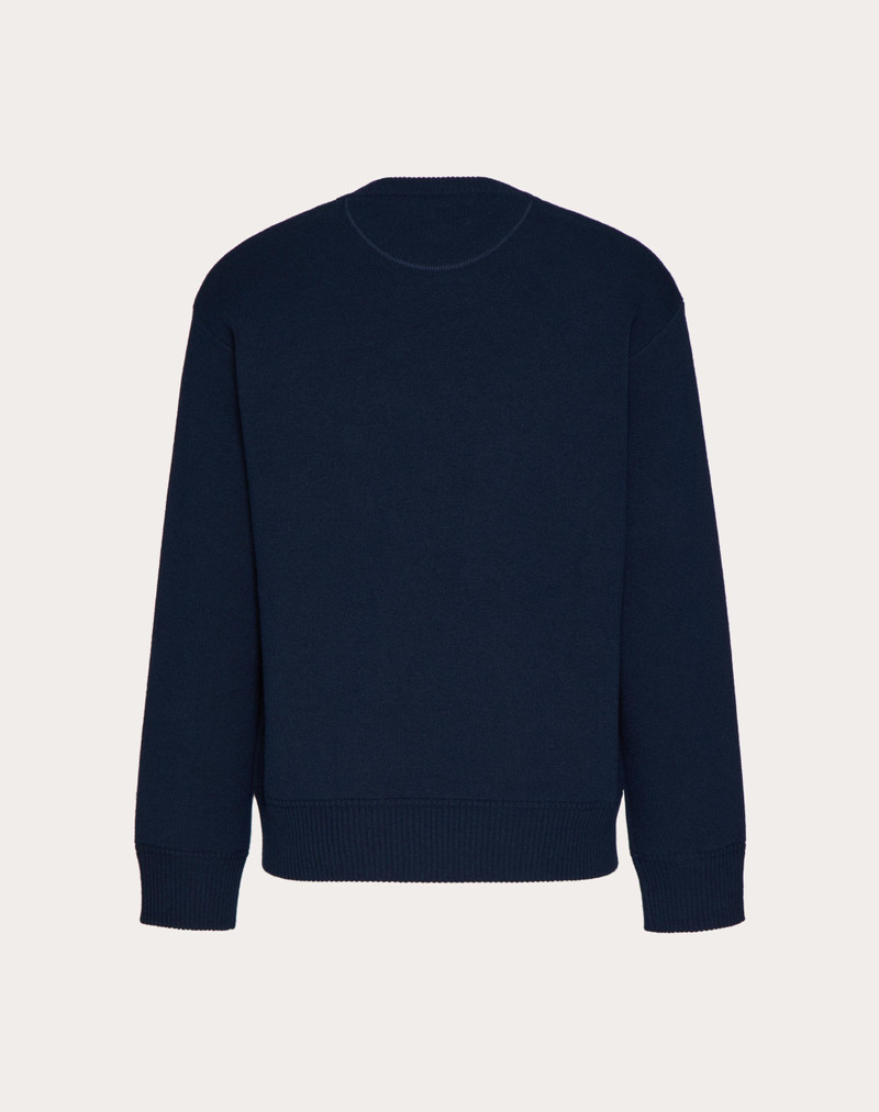 Valentino CREWNECK WOOL SWEATER WITH VALENTINO EMBROIDERY outlook
