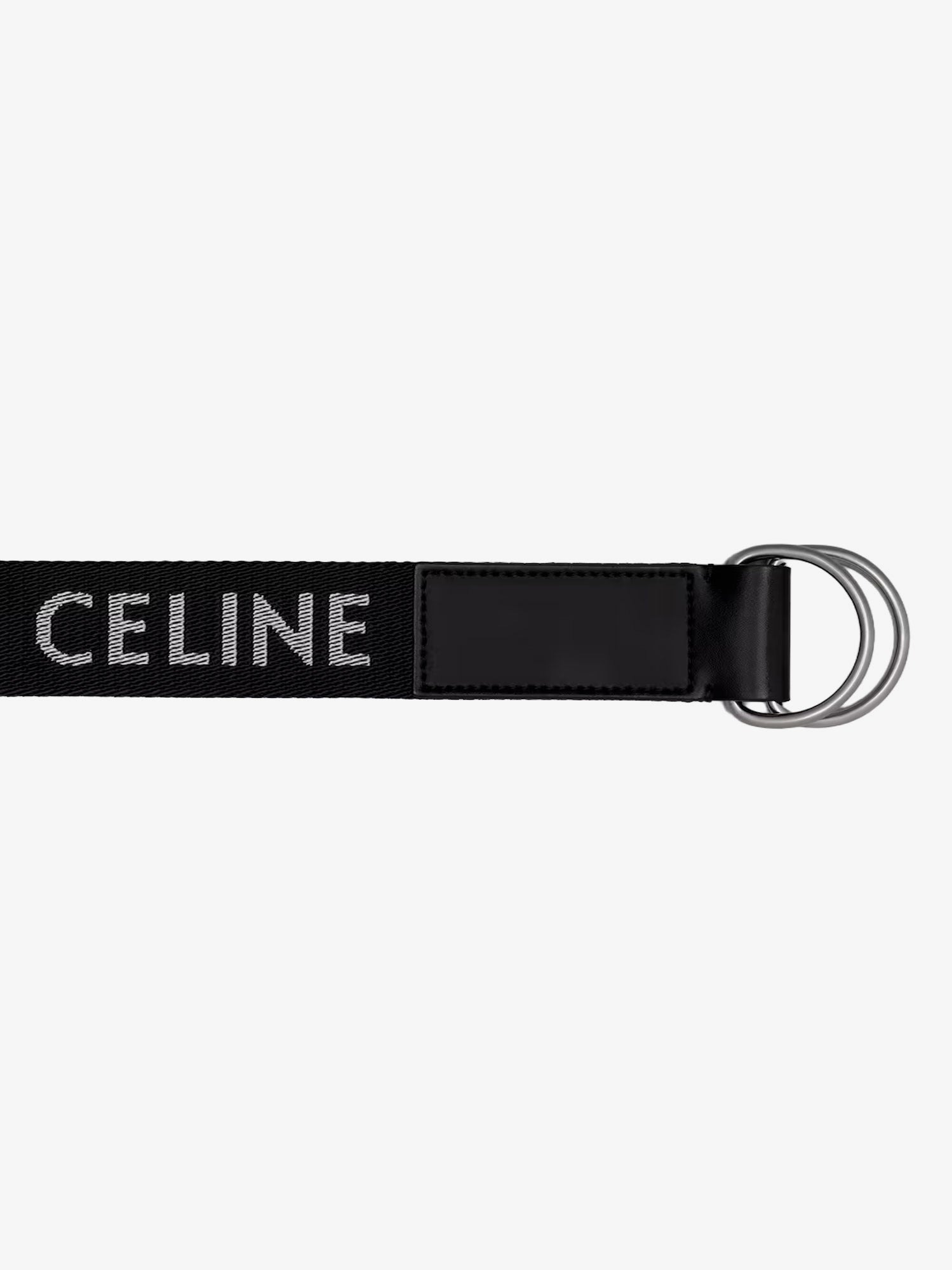 Celine Men Jacquard Fabric And Leather Belt - 2