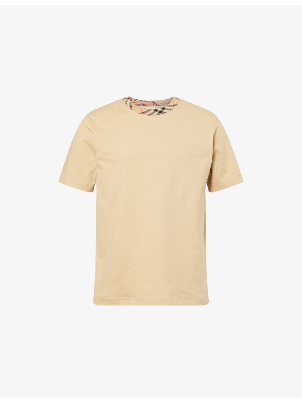 Check-Print Short-Sleeves Cotton-Jersey T-Shirt - 1