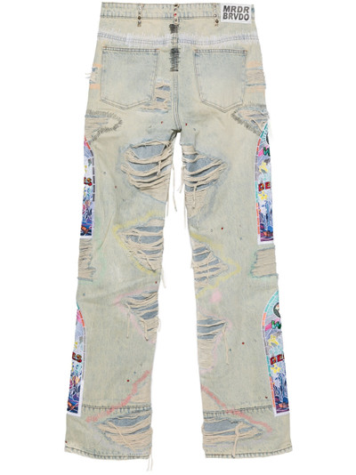 WHO DECIDES WAR embroidered straight-leg jeans outlook