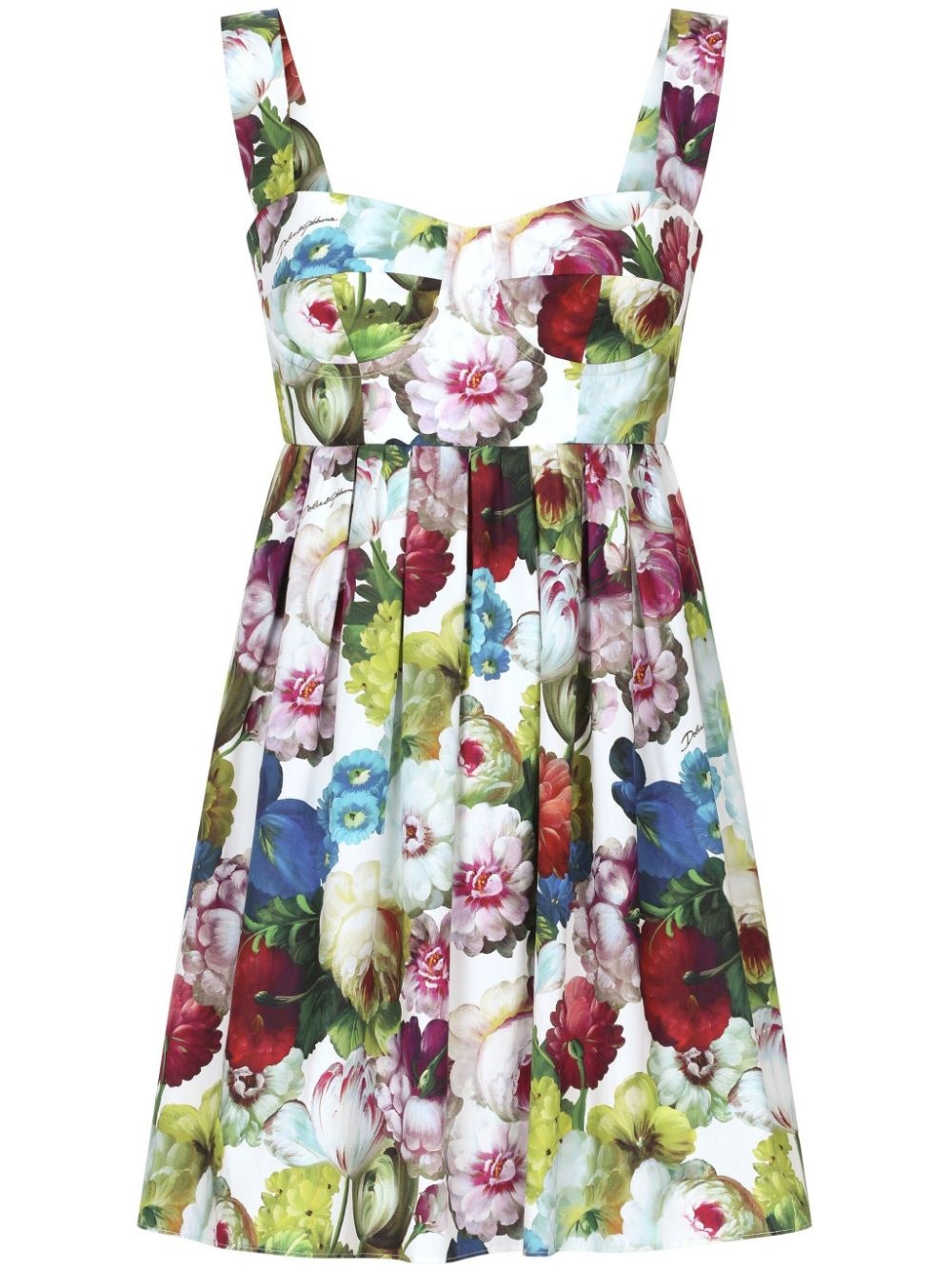 floral-print cotton minidress - 1