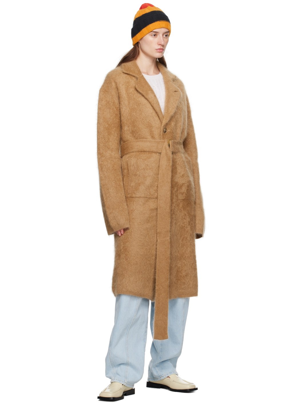 【関税込み】Guest in Residence ブラウン Grizzly Wash コート GUEST IN RESIDENCE Grizzly belted brushed-cashmere coat