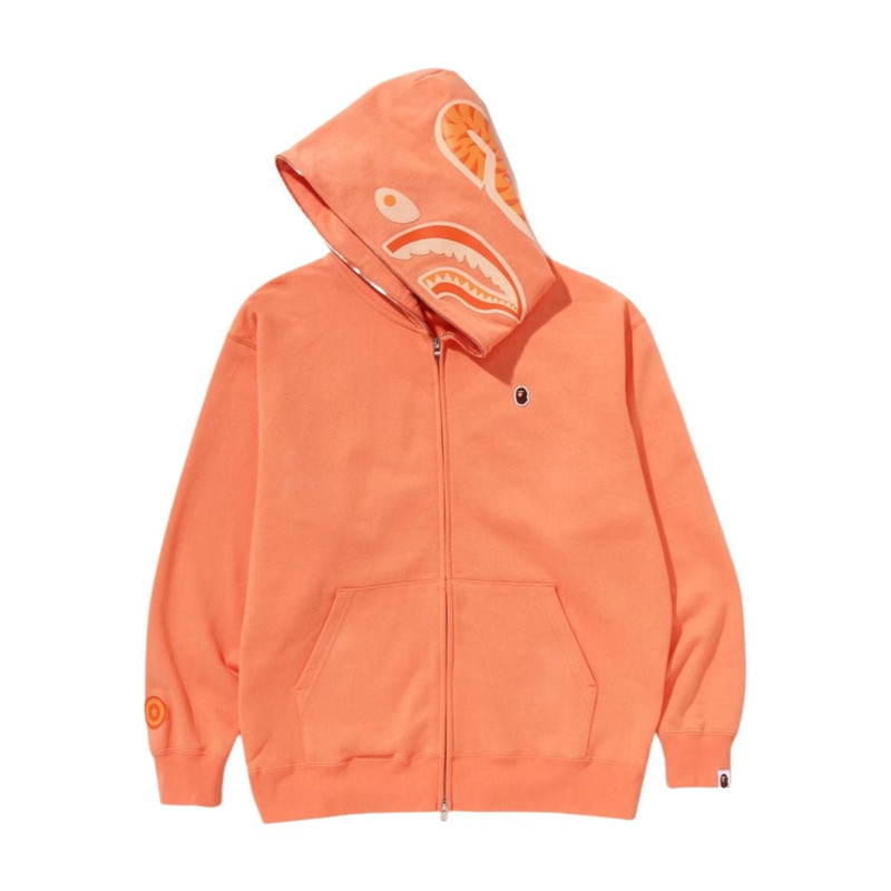 A BATHING APE® A BATHING APE One Point Ape Head Shark Relaxed Fit Full Zip Hoodie 'Orange' 1K80-115-305-ORANGE outlook