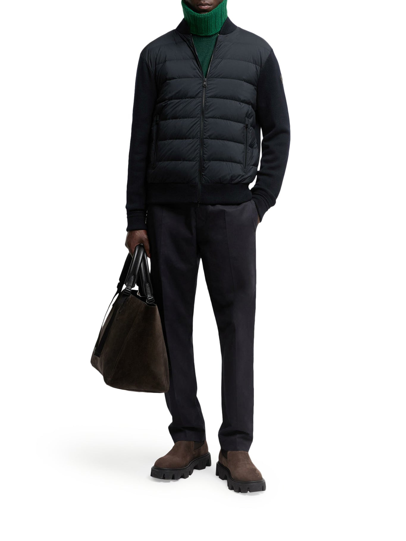 WOOL PADDED CARDIGAN WITH ZIP - 1