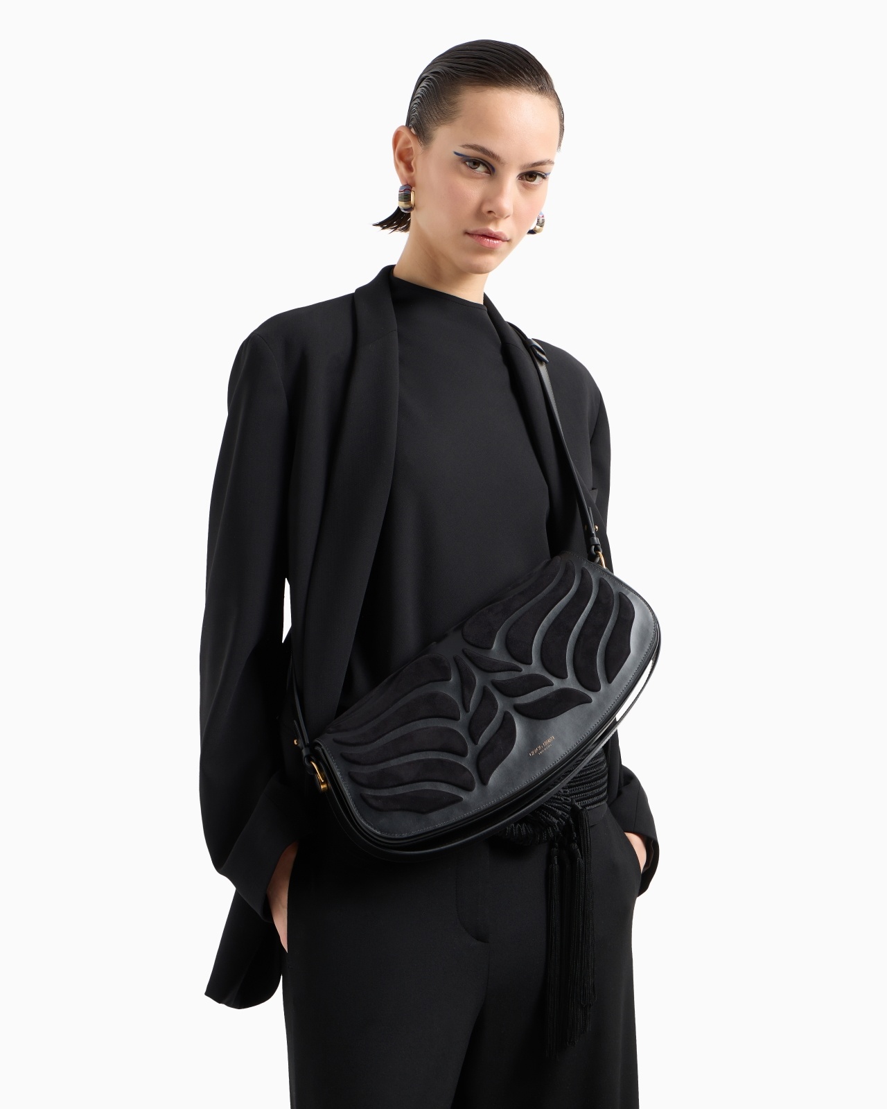 LEATHER HANDBAG WITH SUEDE INLAYS - 6
