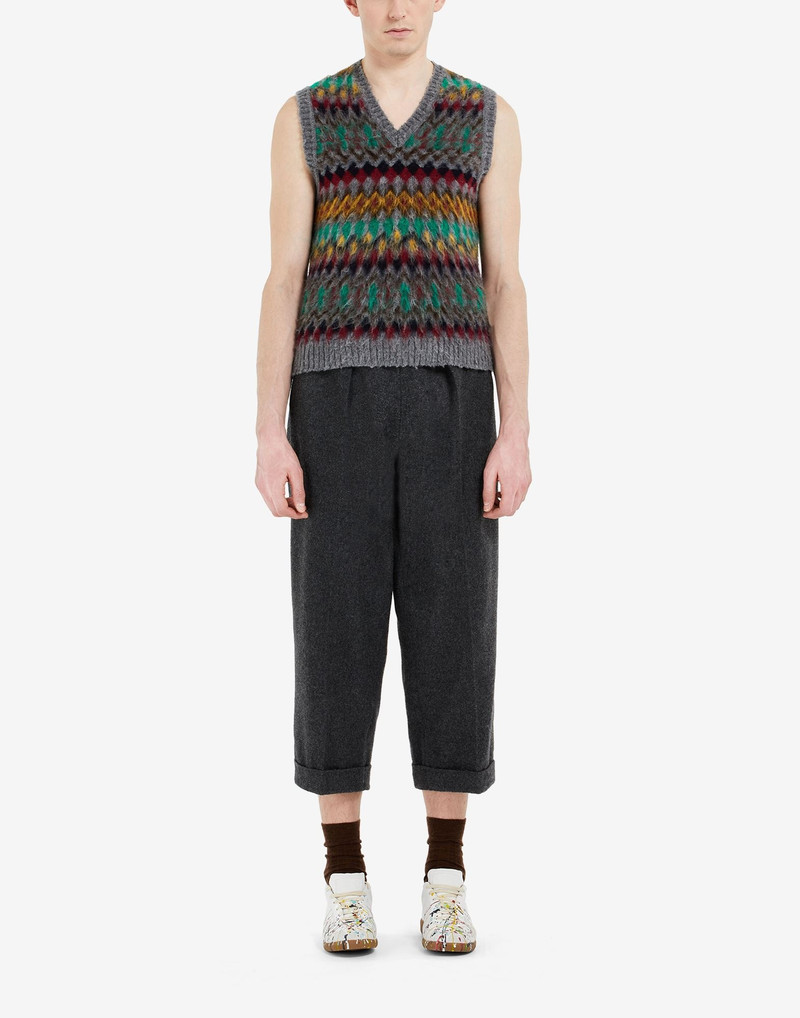Maison Margiela Blurred Fair Isle sleeveless sweater outlook