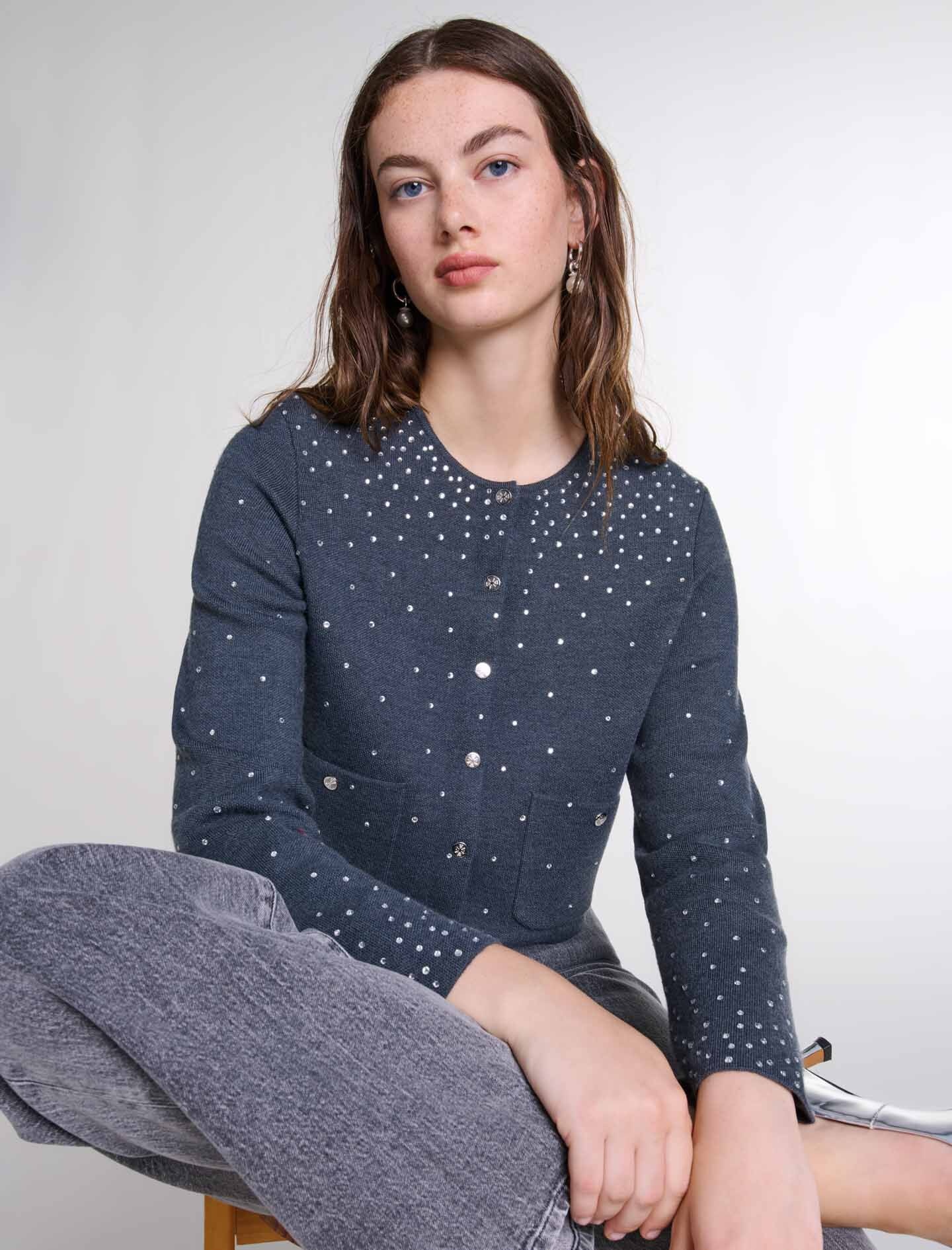 Knitted jumper with rhinestones - 7