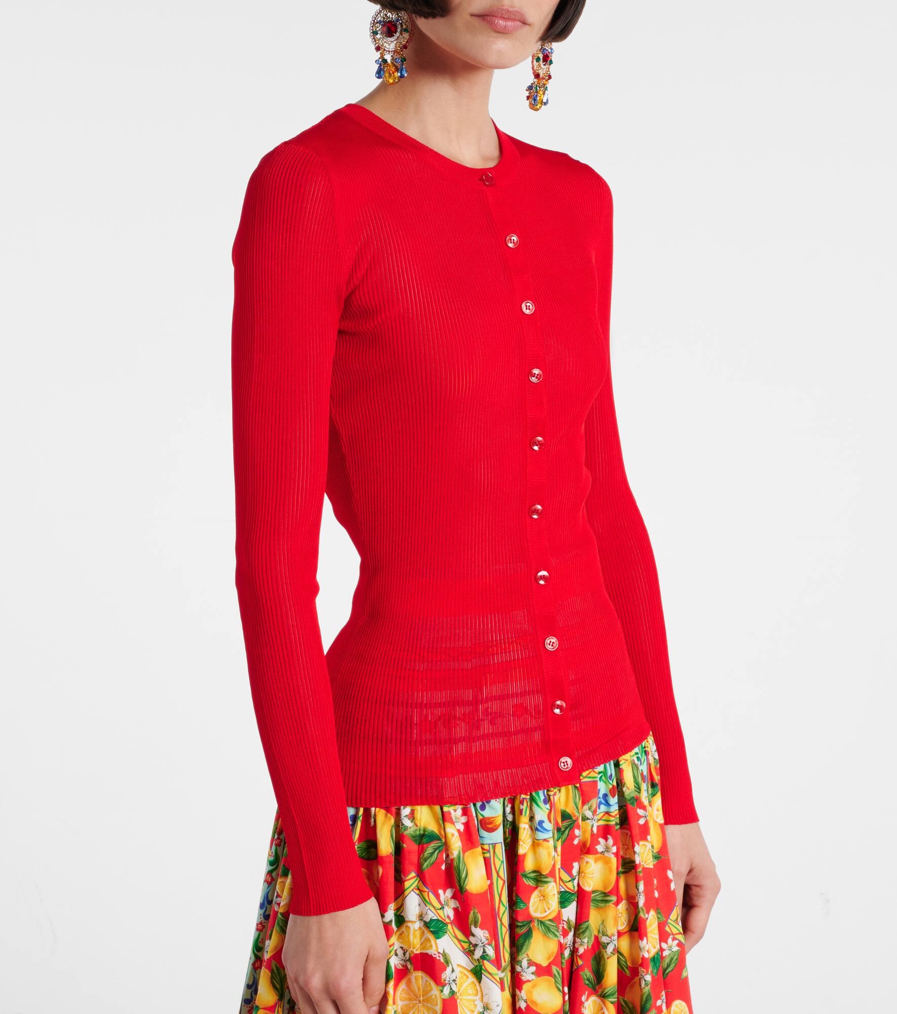 Ribbed-knit cardigan - 5