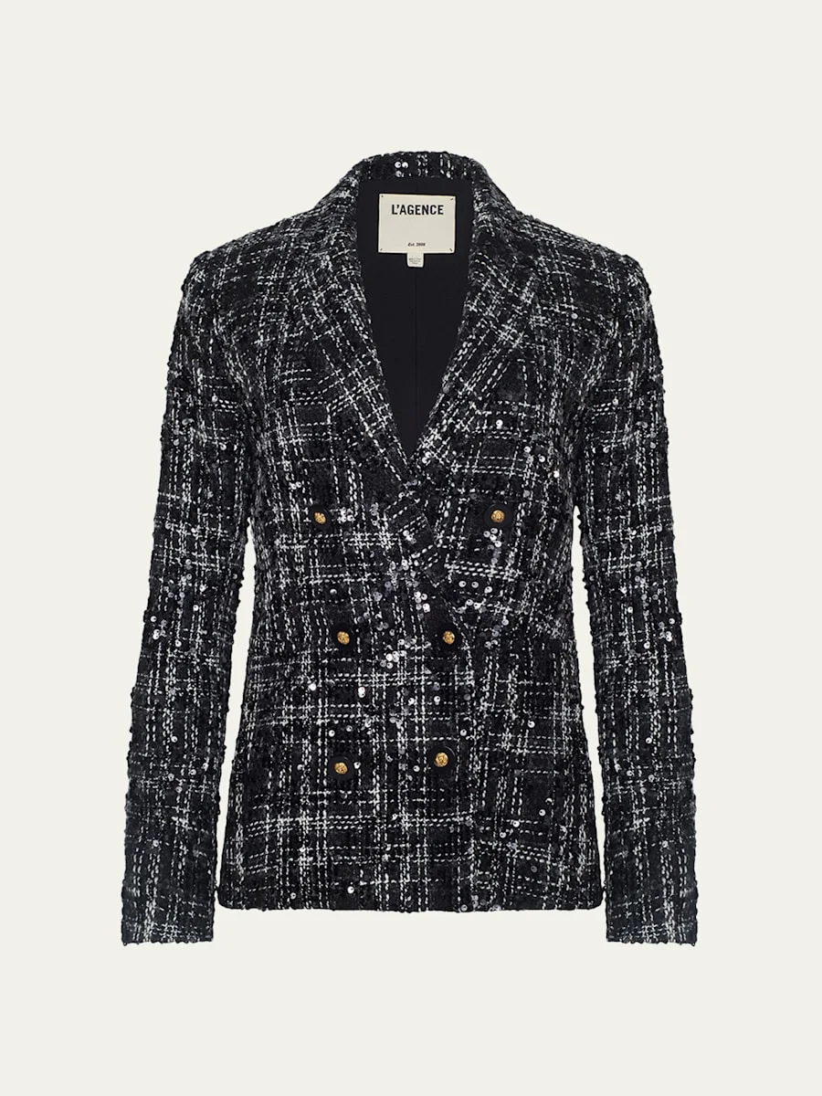 Colin Sequined Tweed Blazer - 1