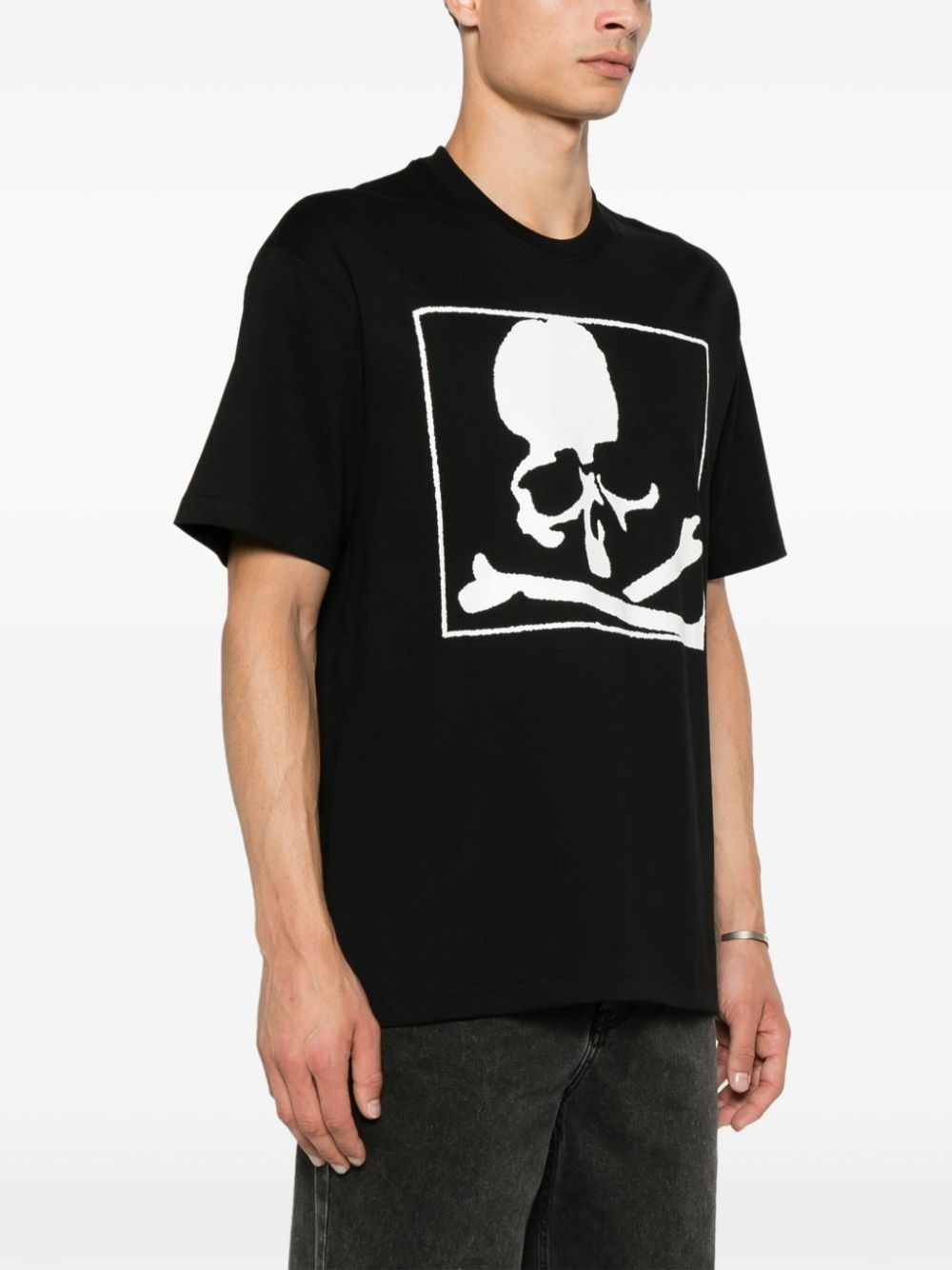 blurred skull-print T-shirt - 3