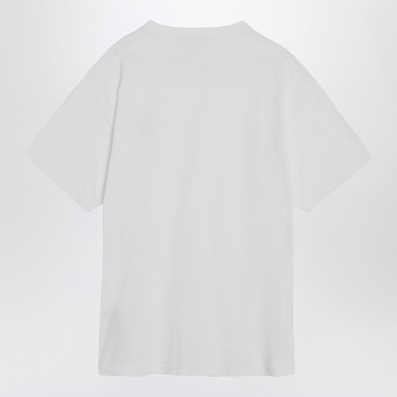 Stone Island White Cotton T-Shirt With Logo Patch Men - 2