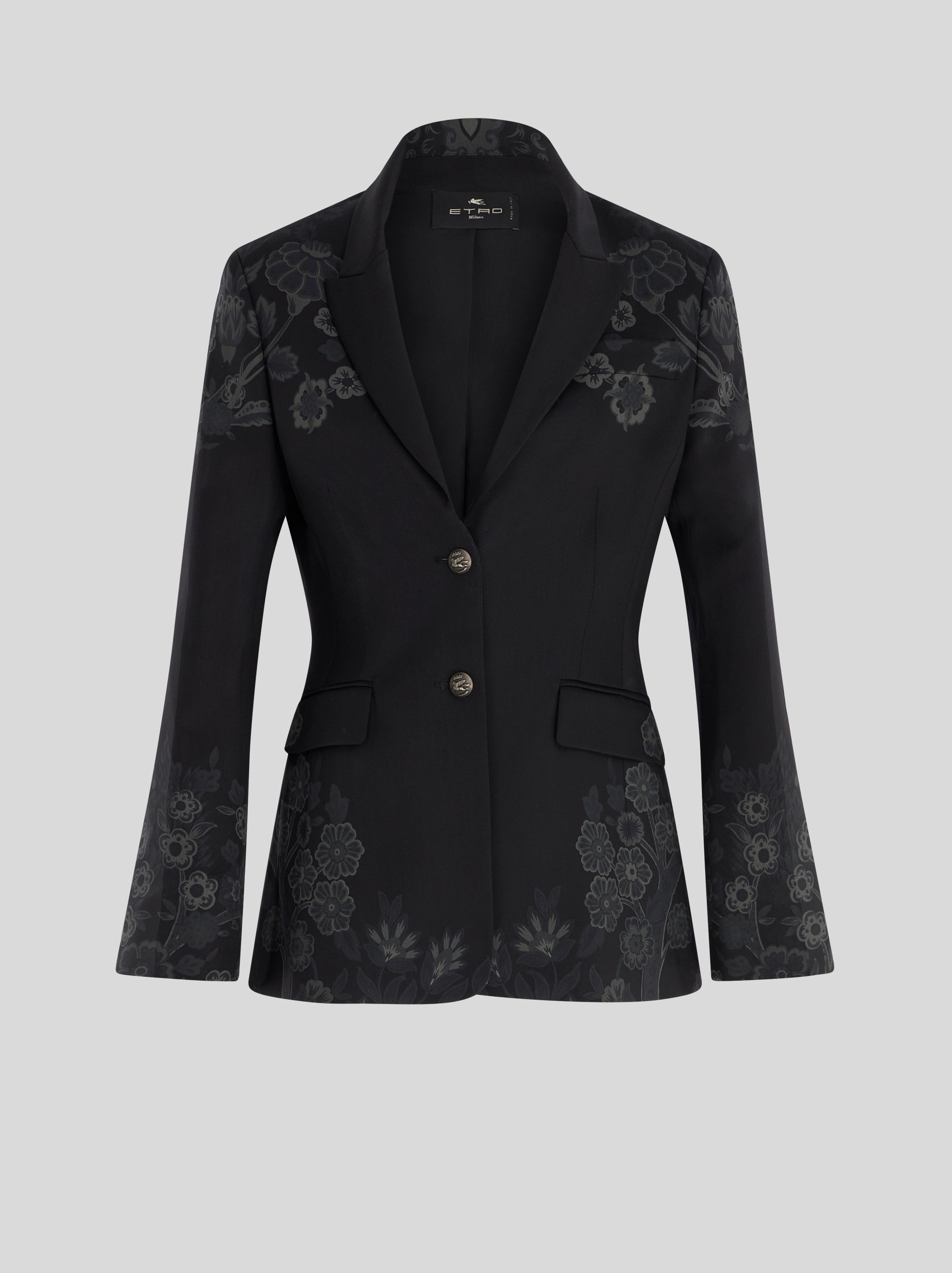 PRINTED STRETCH WOOL JACKET - 1