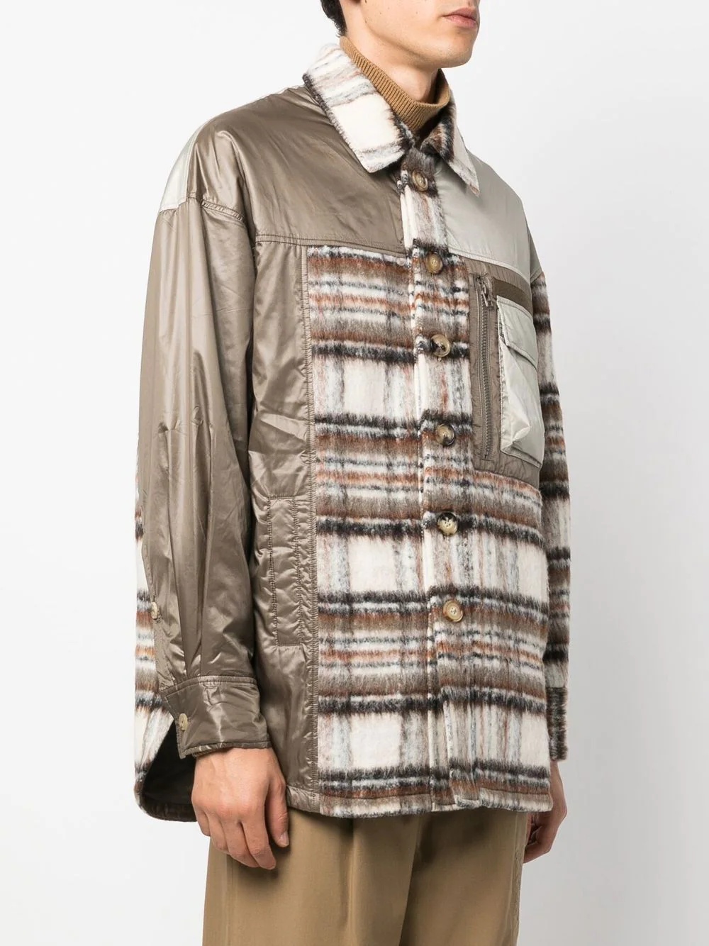 button-up panelled jacket - 3