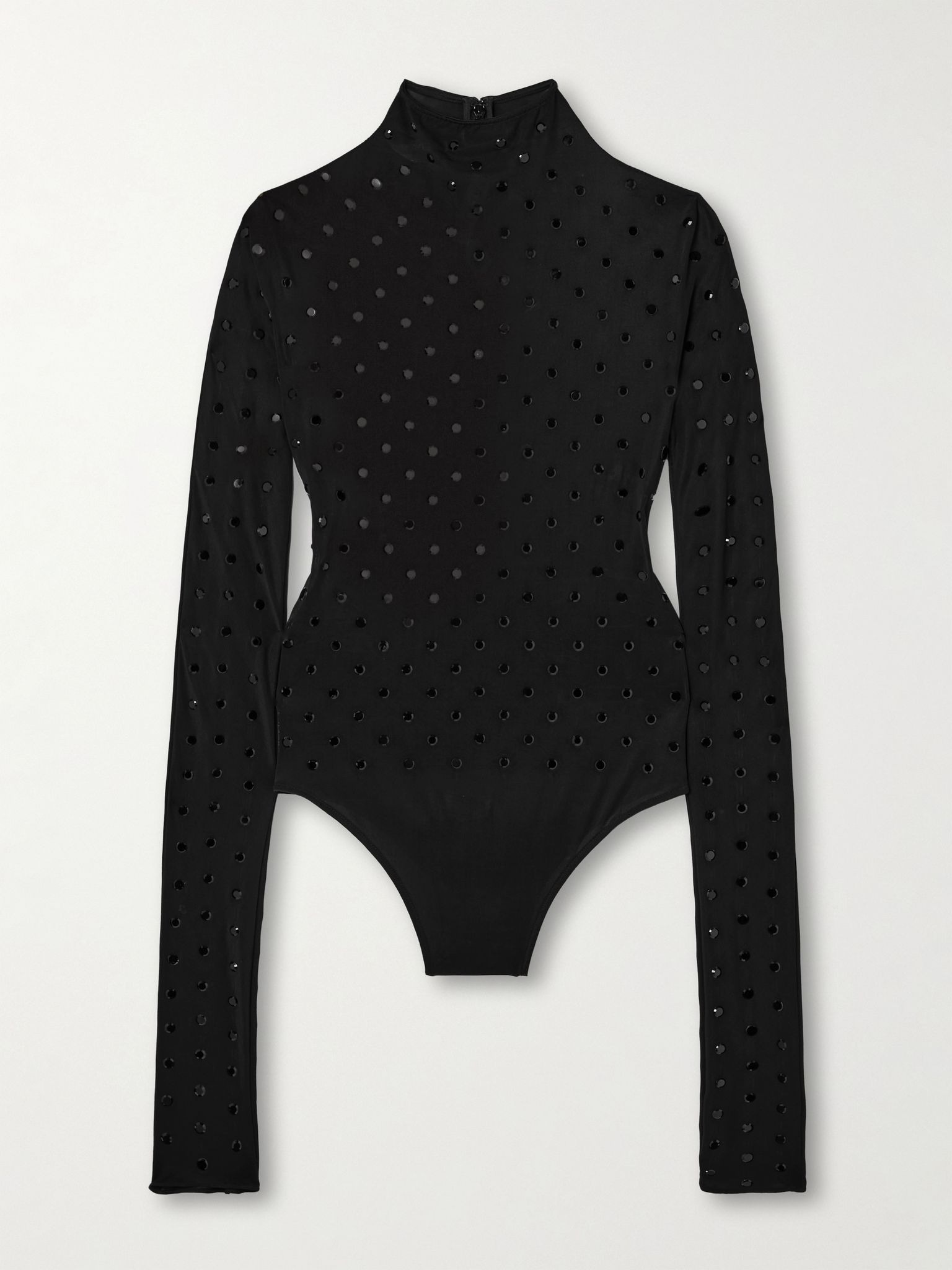 Crystal-embellished stretch-jersey bodysuit Black - 1