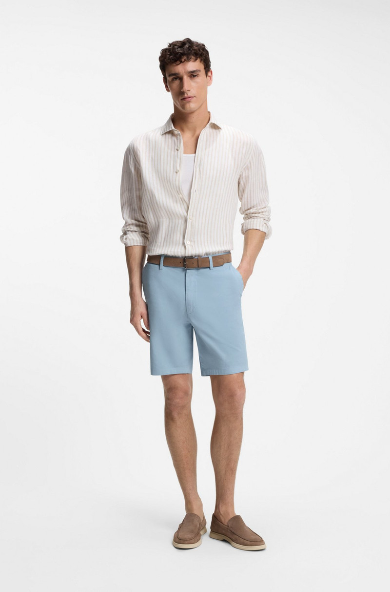 BOSS MODERN-FIT SHORTS IN STRETCH-COTTON TWILL outlook